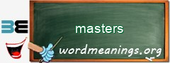 WordMeaning blackboard for masters